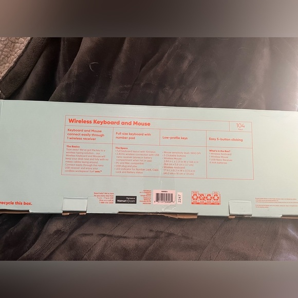 onn. Wireless Keyboard & Mouse Combo - Picture 4 of 7